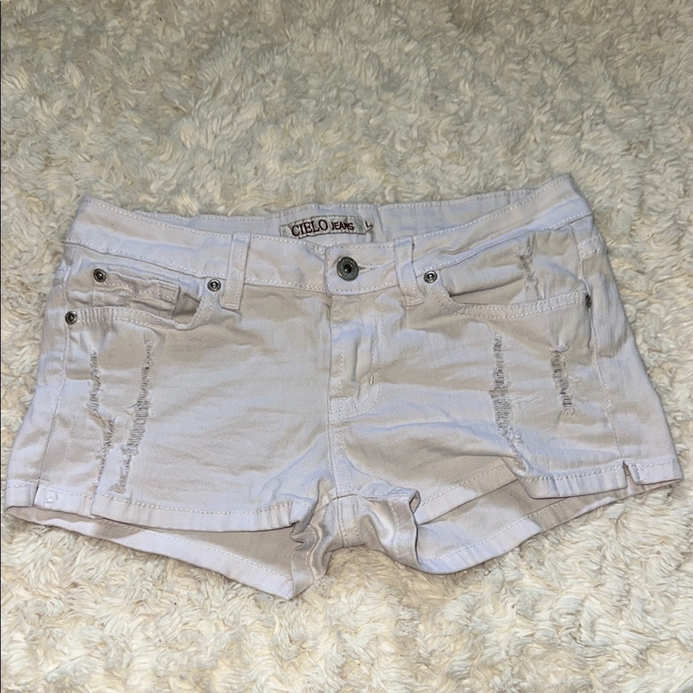Cielo Jeans White Denim Shorts